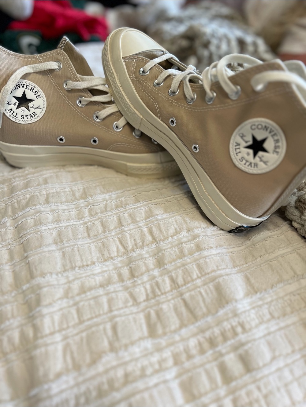 Converse High Top Sneakers - Taupe and Cream
